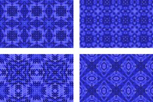 4 Blue Seamless Mosaic Patterns: A Versatile Design Tool for Creatives and Professionals