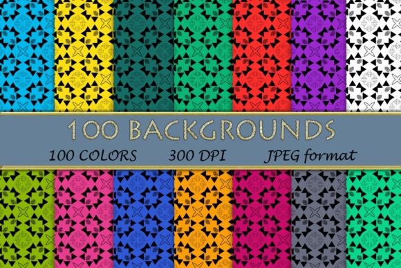 Exploring the Versatility of 100 Geometric Patterns-045 and Their Integration with Digital Papers in 100 Colors