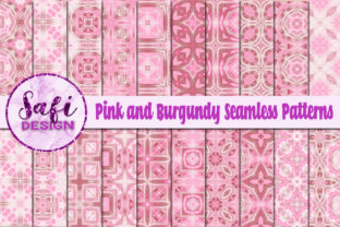 Pink and Burgundy Seamless Patterns