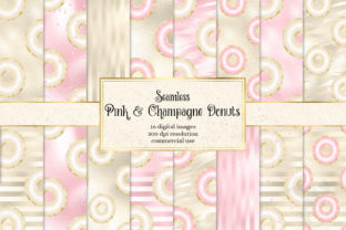 Pink and Champagne Doughnut Patterns