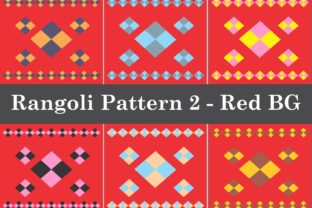 Rangoli Patterns 2 - Red BG: A Versatile Design Set for Creative Projects