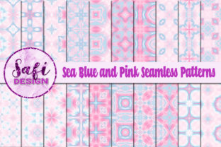 Sea Blue and Pink Seamless Patterns