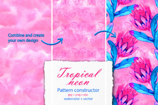 Watercolor Tropic Neon Seamless Patterns: A Creative Resource for Designers and Artists